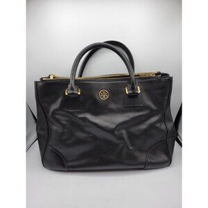 Tory Burch Robinson Double Zip Black Saffiano Leather Bag Tote